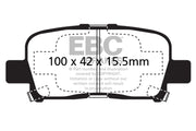 EBC DP61662 EBC 00-02 Acura MDX 3.5 Greenstuff Rear Brake Pads
