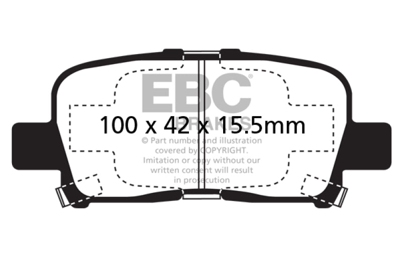EBC DP61662 EBC 00-02 Acura MDX 3.5 Greenstuff Rear Brake Pads