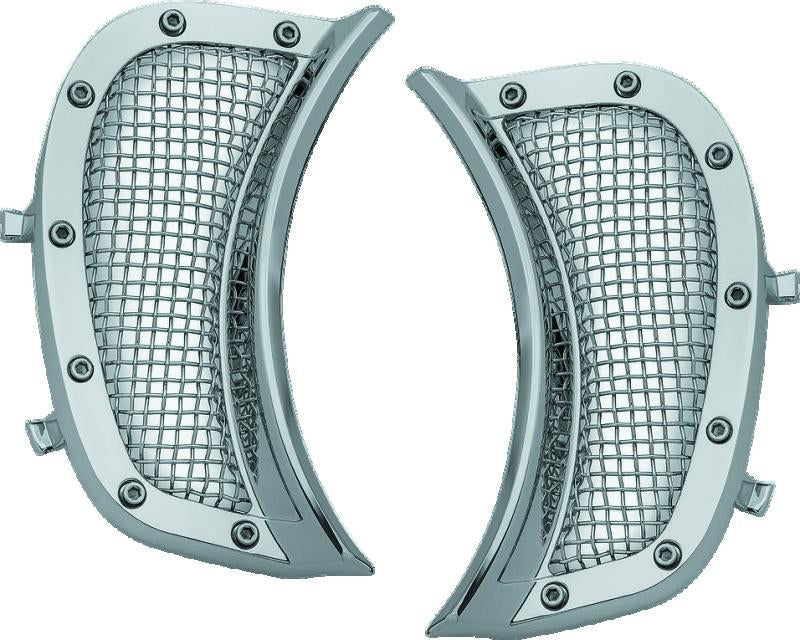 Kuryakyn 6518 Kuryakyn Mesh Headlight Vent Accents Chrome - 6518