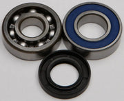 Two ball bearings and an oil seal from the 14-1027 Chain Case Bearing & Seal Kit