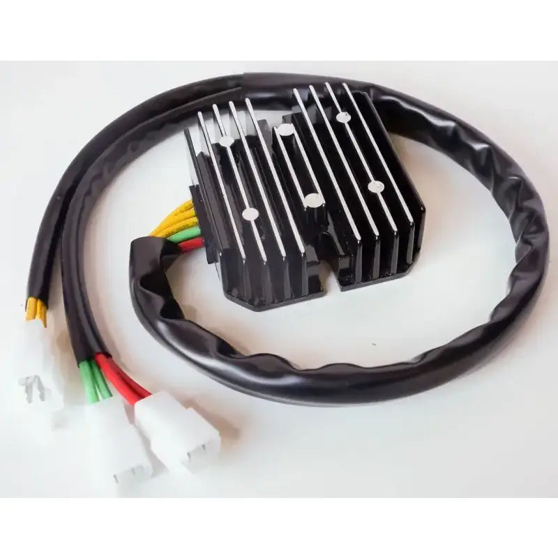Black finned regulator rectifier lithium for Honda with wiring harness on 14-118 model