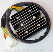 Black finned regulator rectifier with wiring harness for Lithium Kaw battery regulator rectifier
