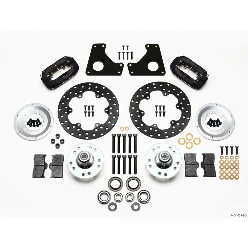 Wilwood 140-1033-BD 140-1033-BD Wilwood Forged Dynalite Front Drag Kit Drilled Rotor 79-87 GM G Body