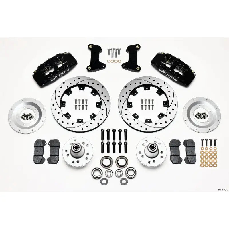 Wilwood 140-10742-D 140-10742-D Wilwood Dynapro 6 Front Hub Kit 12.19in Drilled 74-80 Pinto/Mustang II Disc Spindle only