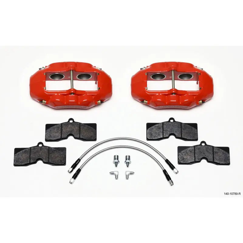 Wilwood 140-10789-R 140-10789-R Wilwood D8-4 Front Caliper Kit Red Corvette C2 / C3 65-82