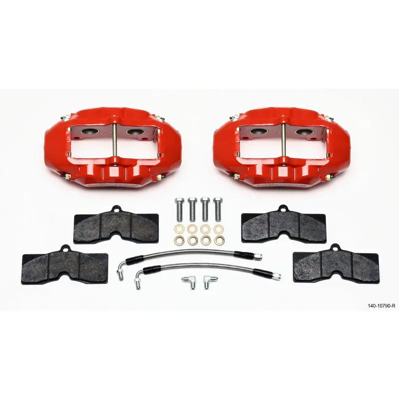 Wilwood 140-10790-R 140-10790-R Wilwood D8-4 Rear Caliper Kit Red Corvette C2 / C3 65-82