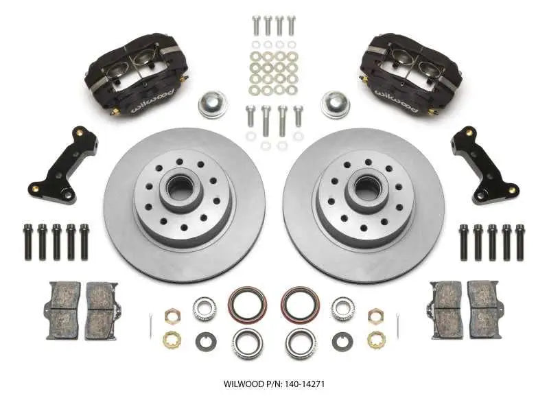 Wilwood 140-14271 Wilwood Forged Dynalite Front Kit 11.03in 1 PC Rotor&Hub 74-80 Pinto/Mustang II Disc Spindle only