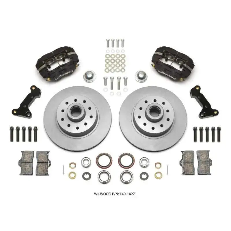 Wilwood 140-14271 Wilwood Forged Dynalite Front Kit 11.03in 1 PC Rotor&Hub 74-80 Pinto/Mustang II Disc Spindle only