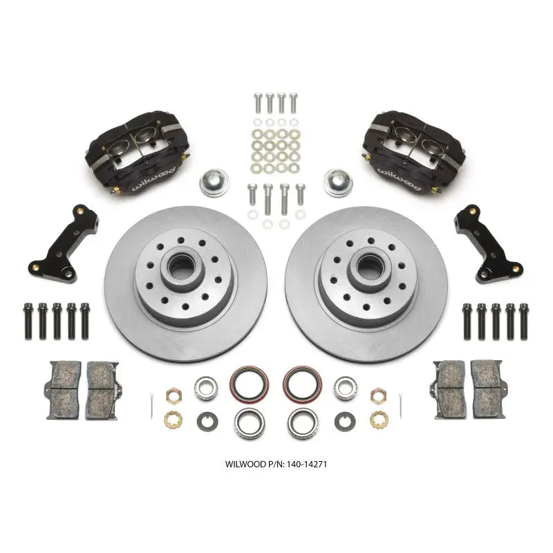 Wilwood 140-14271 140-14271 Wilwood Forged Dynalite Front Kit 11.03in 1 PC Rotor&Hub 74-80 Pinto/Mustang II Disc Spindle only