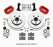 Wilwood 140-15272-R Wilwood Forged Dynalite-M Front Kit 11.00in 1 PC Rotor&Hub Red 67-69 Camaro 64-72 Nova Chevelle