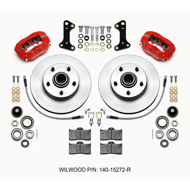 Wilwood 140-15272-R 140-15272-R Wilwood Forged Dynalite-M Front Kit 11.00in 1 PC Rotor&Hub Red 67-69 Camaro 64-72 Nova Chevelle