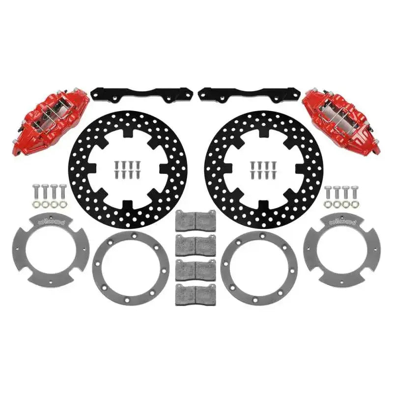 Wilwood 140-16628-DR Wilwood 17-21 Can-Am X3RS Red Front Kit 11.25in - Drilled Rotors