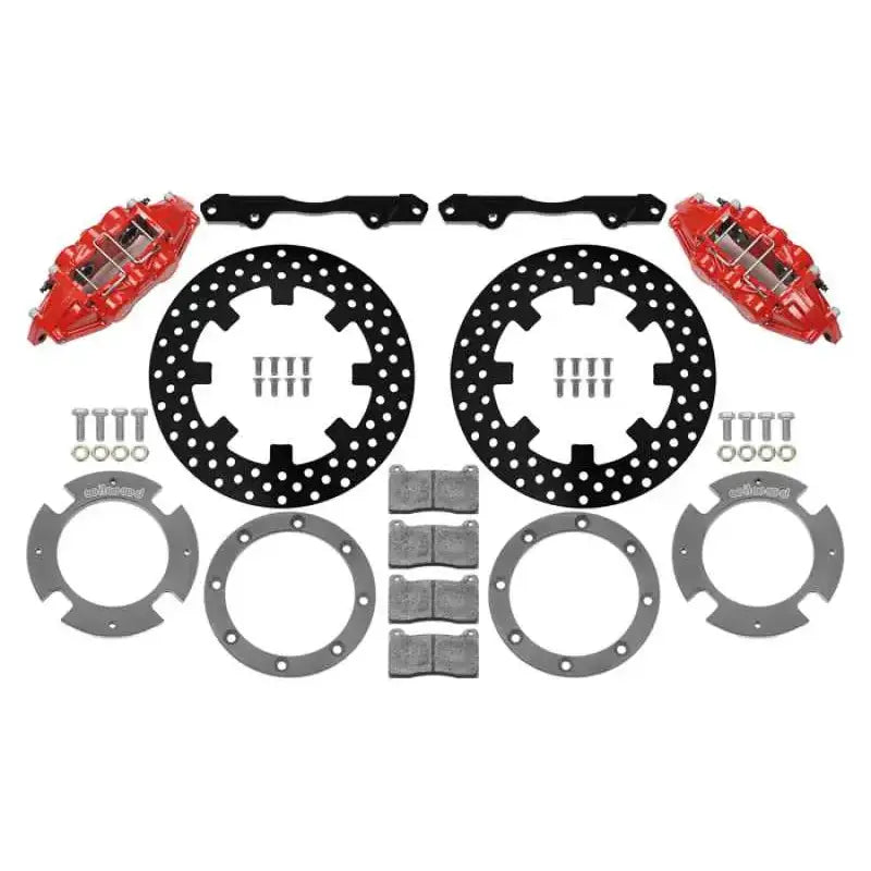 Wilwood 140-16629-DR Wilwood 17-21 Can-Am X3RS Red Rear Kit 11.25in - Drilled Rotors