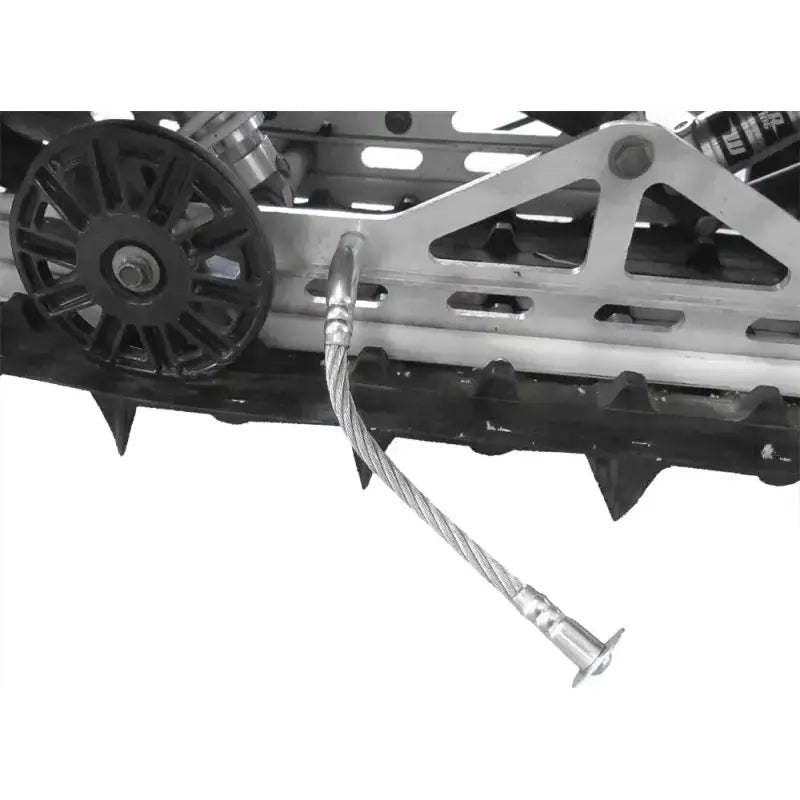 Snowmobile ice scratchers attached to the track, part of the 1401-HR Hi Roller Ice Scratchers Pair