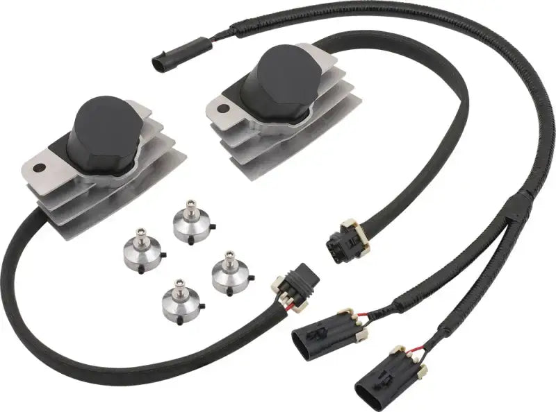 Automotive lighting system with heat sinks and wiring harness for Stealth Supercoil Softail