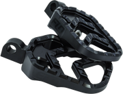 FLO MOTORSPORTS Fluorescent Motorsports Savage Series Footpegs M8 Softail Foot Controls V-800-5Black - Black Passenger…