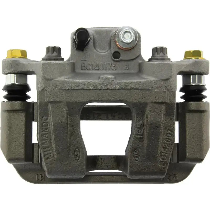 Gray brake caliper with gold bolts for Stop Tech 141.51504 semi-loaded brake caliper