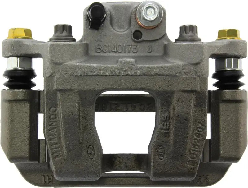 Gray brake caliper with gold bolts for Stop Tech 141.51504 semi-loaded brake caliper