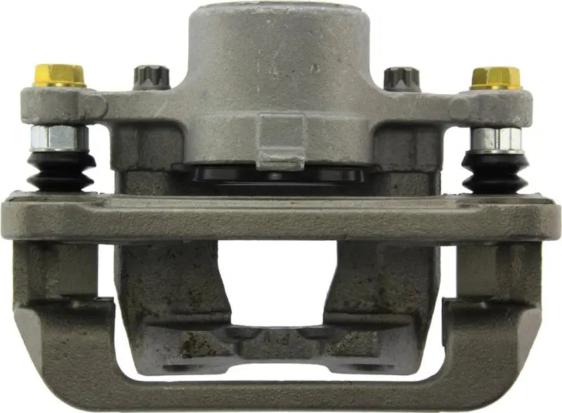 Gray Stop Tech semi-loaded brake caliper for enhanced car braking performance