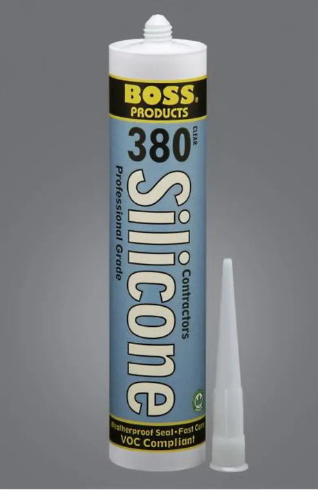 Tube of clear silicone sealant for building with Accumetric Multi Seal brand