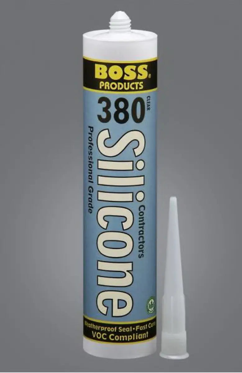 Tube of clear silicone sealant for building with Accumetric Multi Seal brand