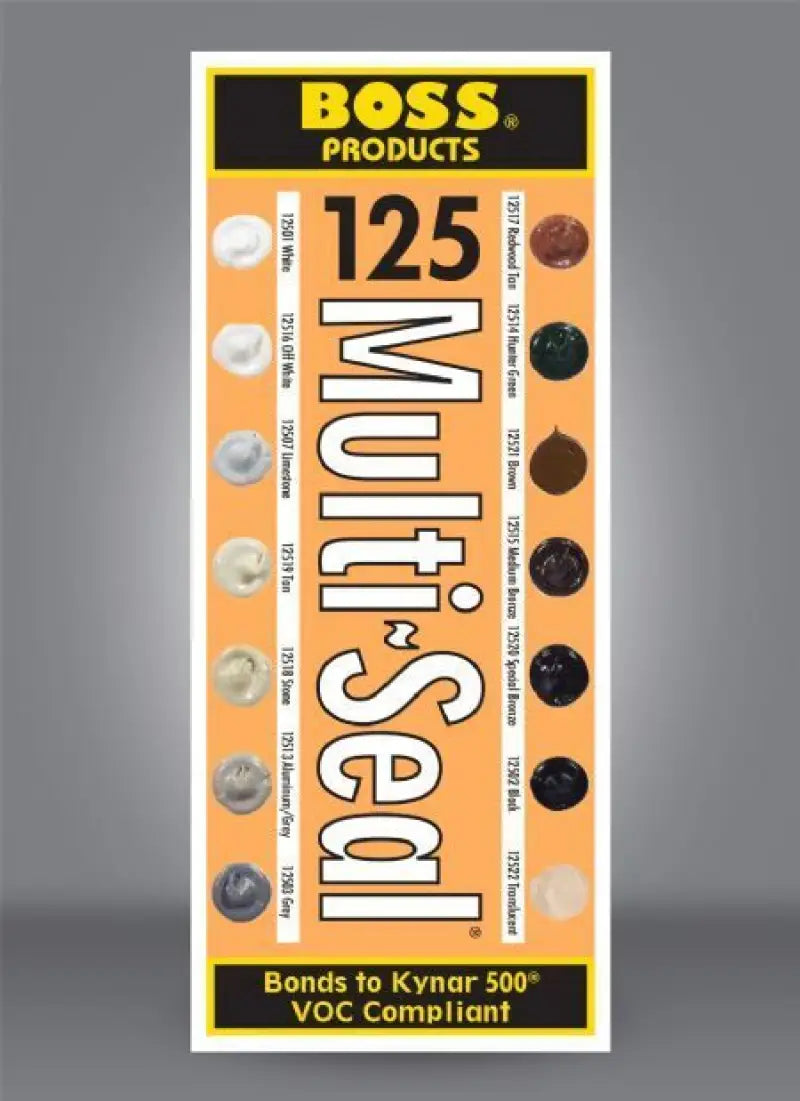 Boss Products Multi-Seal color chart for Accumetric Multi Seal Building Construction Se