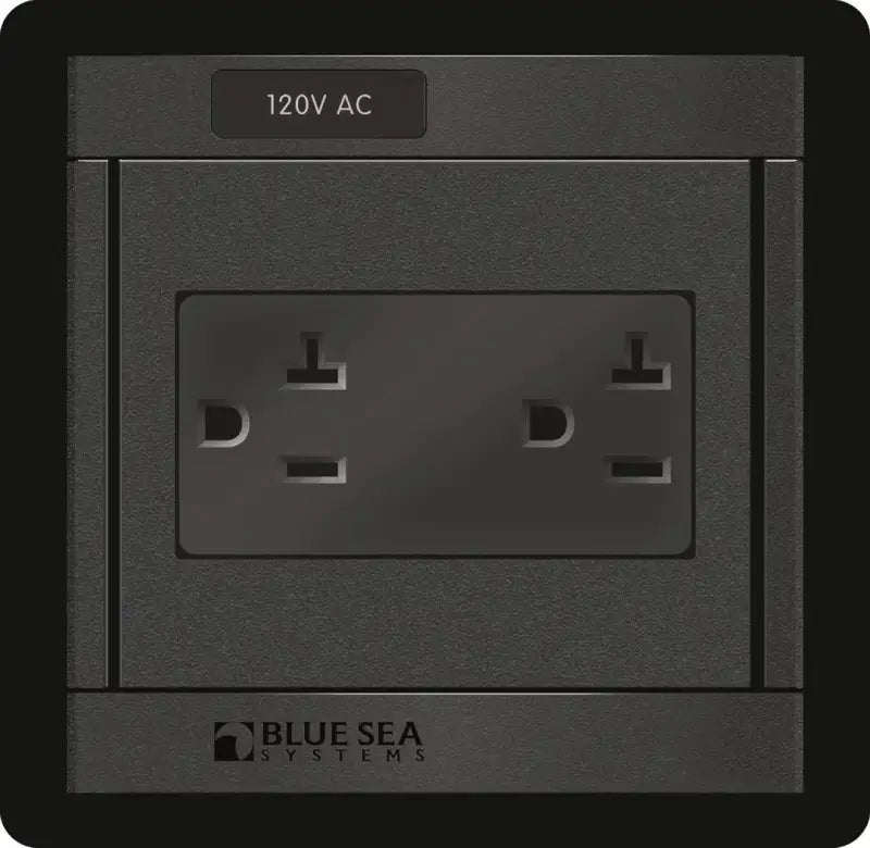 1479-BSS Blue Sea Panel 360 120Vac Dual Outlet
