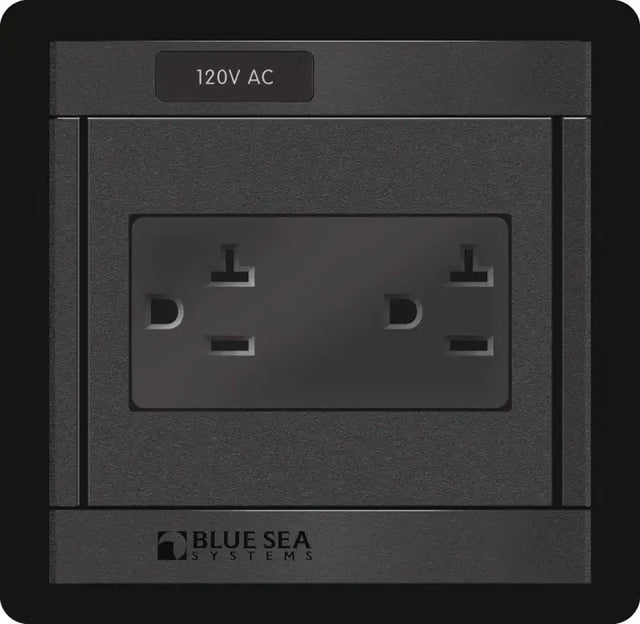 1479-BSS Blue Sea Panel 360 120Vac Dual Outlet