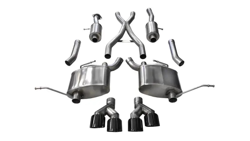 14984BLK Corsa Exhst 2.5' Cat-Back Dual Rear Exit With T