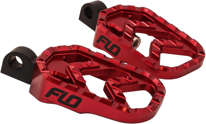 FLO MOTORSPORTS Fluorescent Motorsports Savage Series Footpegs Foot Controls V-800R - Red