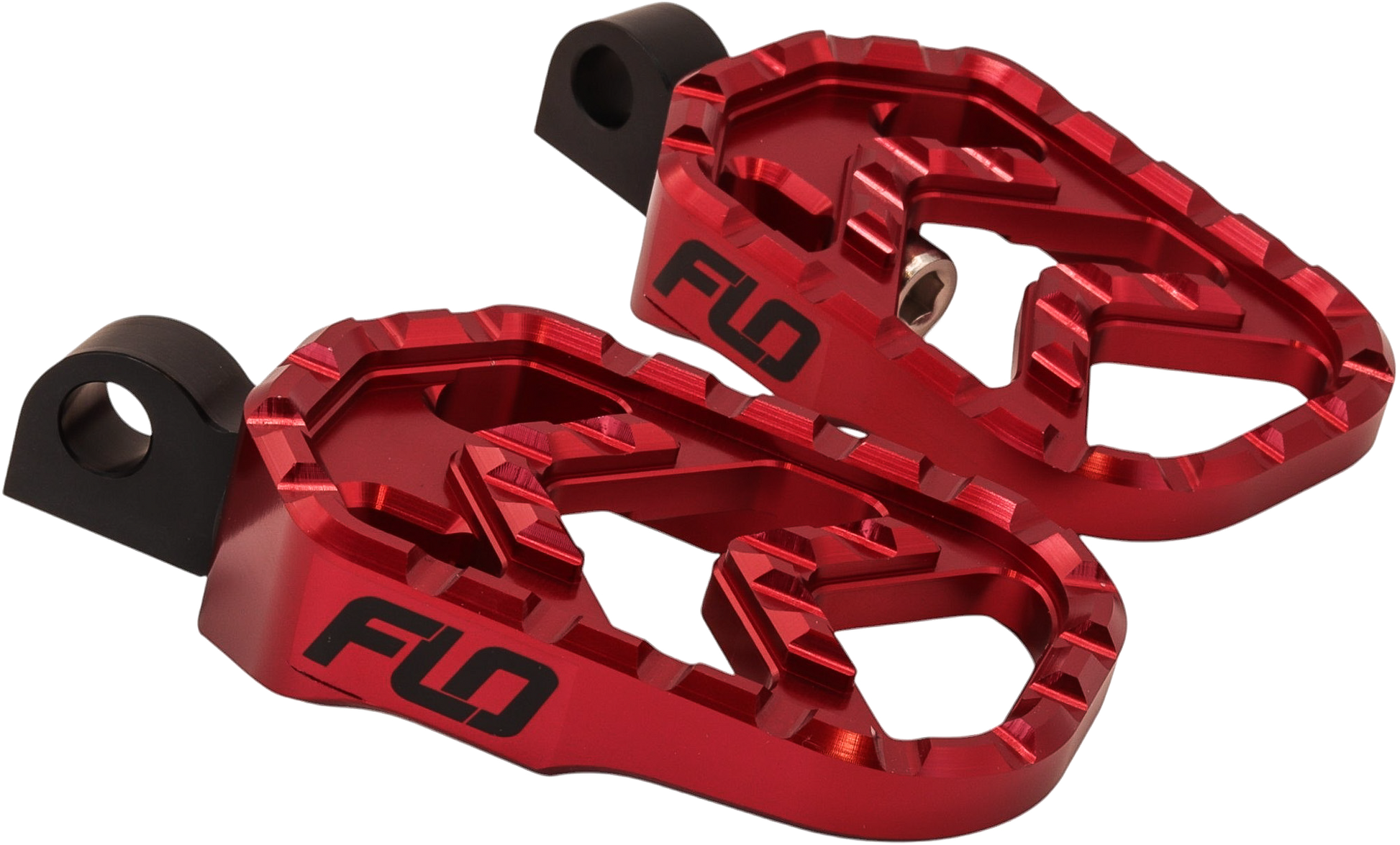 FLO MOTORSPORTS Fluorescent Motorsports Savage Series Footpegs Foot Controls V-800R - Red