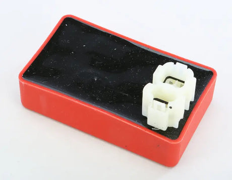 Red and black Ricks Cdi Box Electronic Control Unit with white connectors