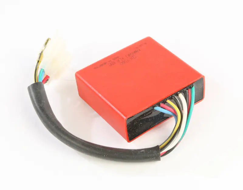 Red electronic control module with wiring harness for better cdi Kawasaki riding experience