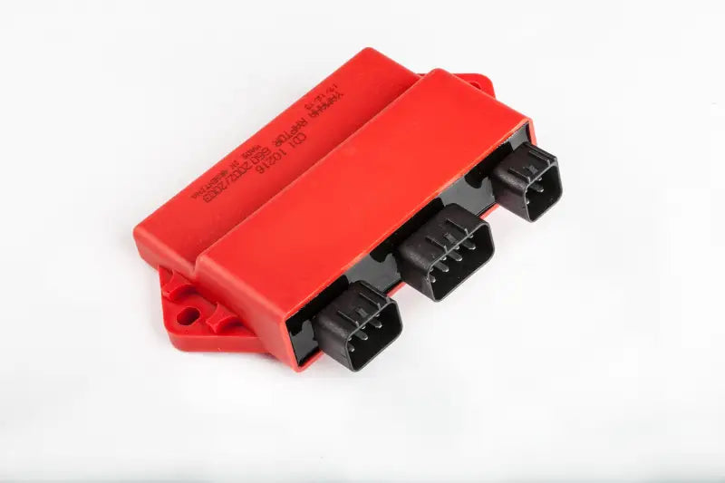 Red CDI box with three black connectors for enhanced performance RV parts & accessories
