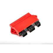 Red CDI box with three black connectors, perfect RV parts & accessories or truck parts