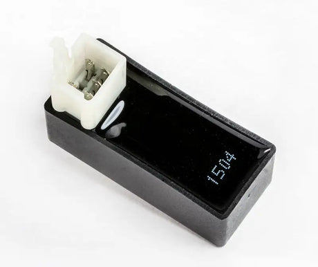 Black electronic control module with white connector for 15-613 CDI Box RV and truck parts