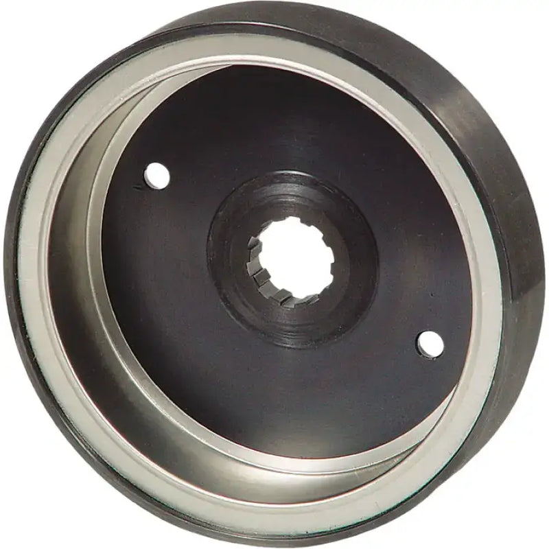 Black and silver electric rotor flywheel with splined center hole for RV and truck parts