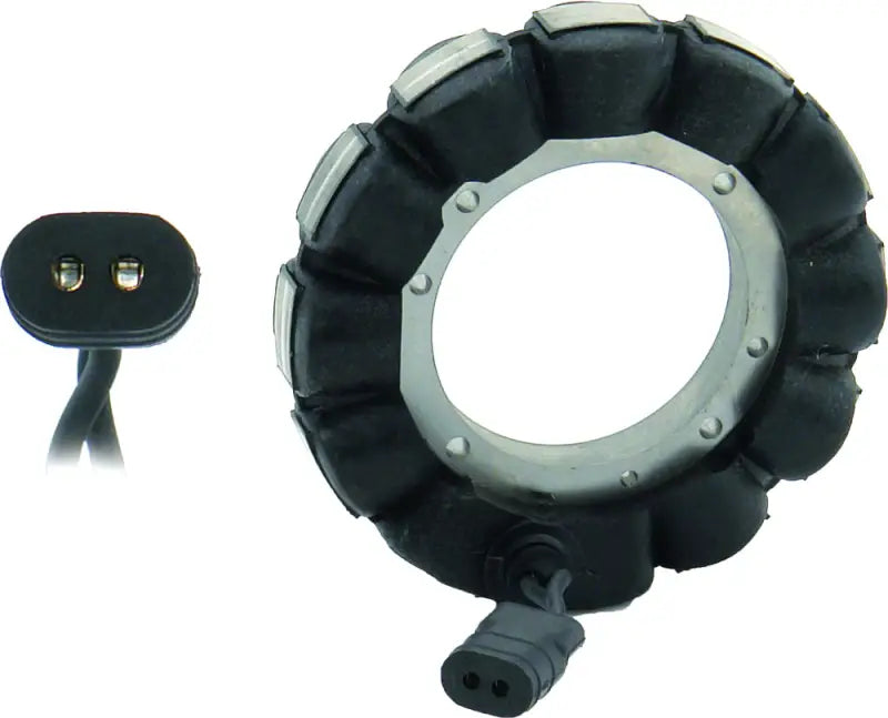Black stator with two-pin connector for 152103 Stator ASSy 22 Amp FXST FLT Molded