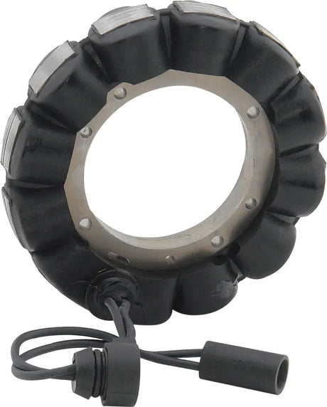 Black 18-pole motorcycle stator with wiring harness for rv parts & accessories or truck parts