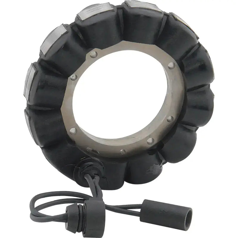 Black 18-pole motorcycle stator with wiring harness for rv parts & accessories or truck parts