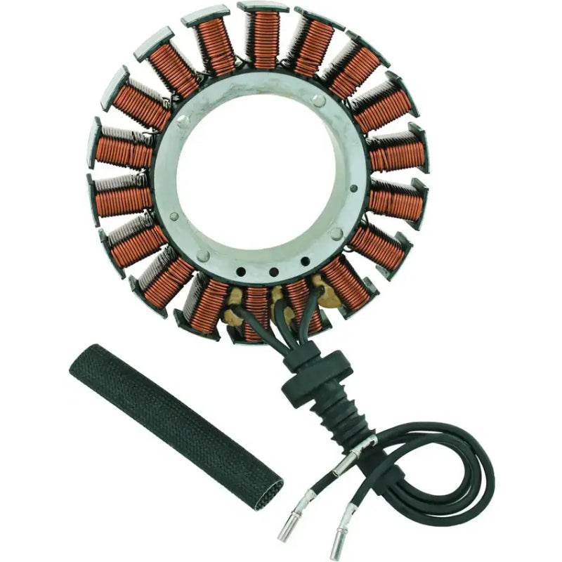 Motorcycle stator with copper windings and connectors for RV parts and truck accessories
