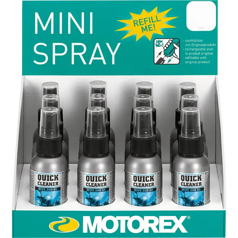 MOTOREX Quick Clean Display 60ml 12 Bottles Per Display for Powersports