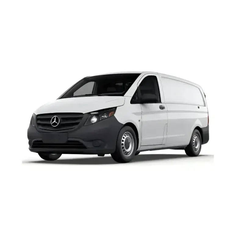 White Mercedes-Benz cargo van with Legend Fleet Duratherm door liner for fleet durability