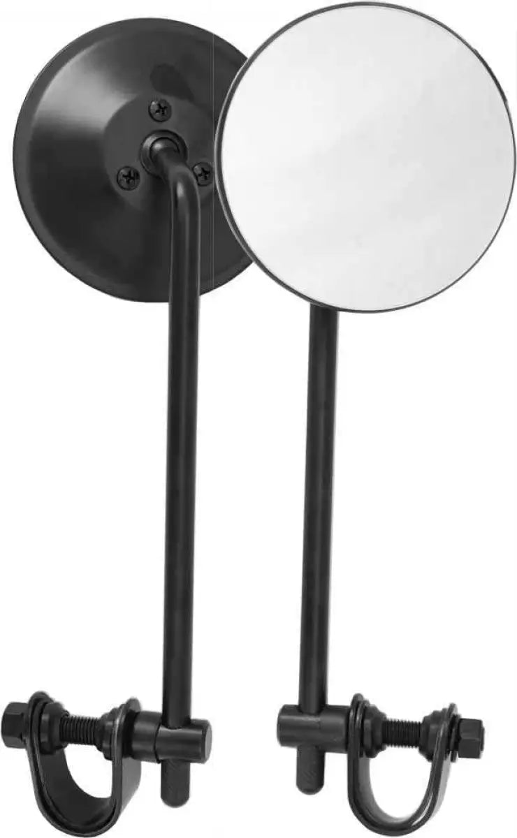 153075 Universal 4" Round Mirror 8" Stem Black