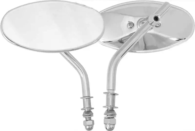 153081 Oval Mirror Chrome Short Stem