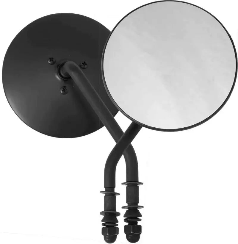 153084 4" Round Mirror Black Right Side