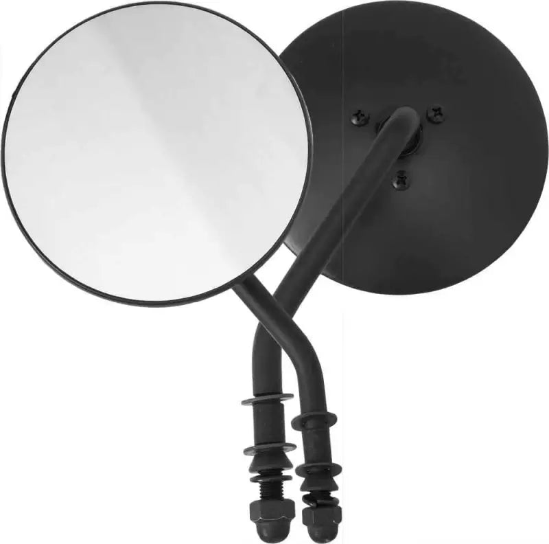 153085 4" Round Mirror Black Left Side