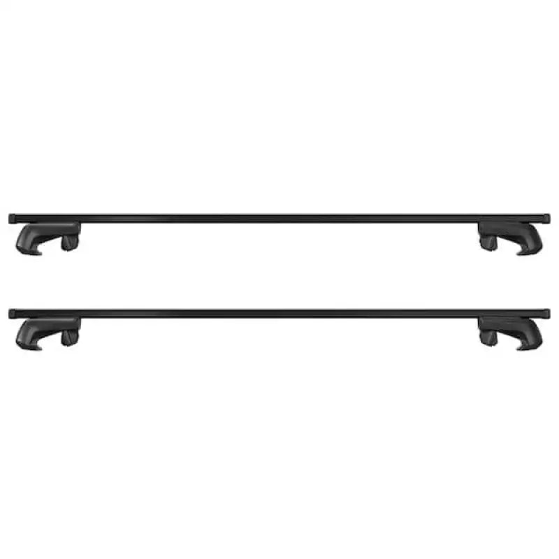 Two black roof racks.