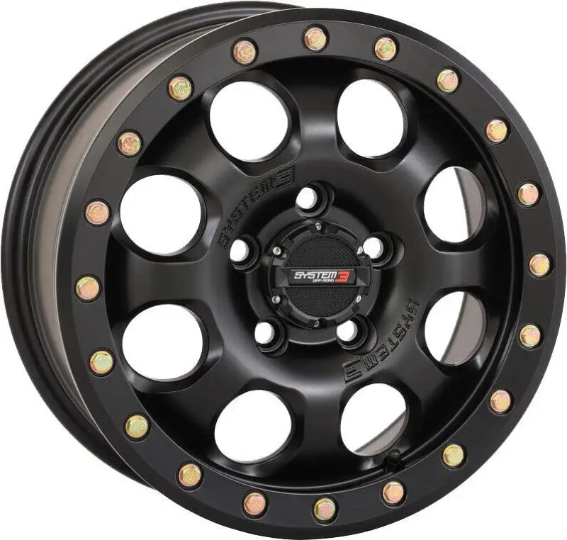 15S3-7544 System 3 Sb7 Bl Wheel 15X7 4+3 (+10Mm) 5/4.5 Matte Black - RV and Auto Parts