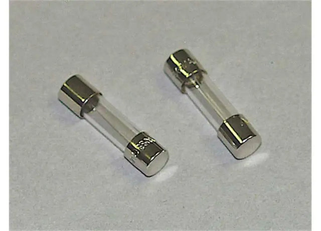 Two cylindrical glass fuses for Thetford Fuse 16451 Fast Blow Fuse repair